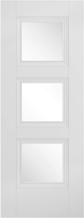Amsterdam White Internal Door with Clear Glass